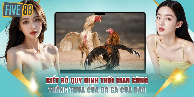 Đá Gà Cựa Dao Đỉnh Cao Cược Máu Lửa Cực Hot Tại FIVE88 3 Biết rõ quy định thời gian cùng thắng thua của đá gà cựa dao
