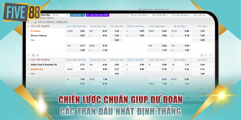 Chiến lược chuẩn giúp dự đoán các trận đấu nhất định thắng