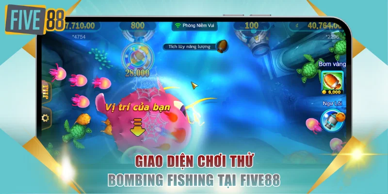 Giao diện chơi thử Bombing Fishing tại FIVE88